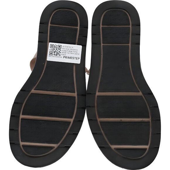 Naturalizer Alyssa T-Strap Thong Sandals Tan Faux Leather Women US 9.5W EU 40.5 - Picture 6 of 6